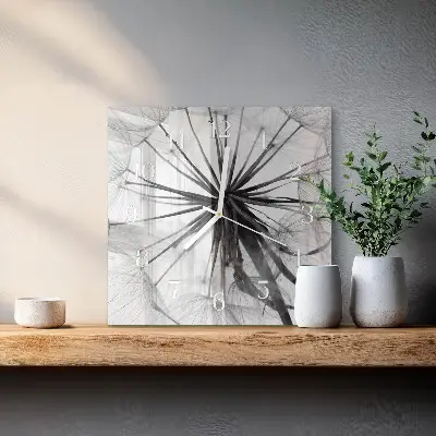 Moderne wanduhr quadratisch Löwenzahn