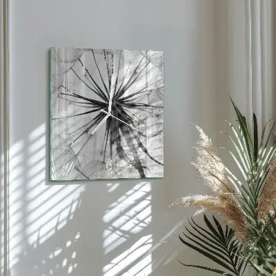 Moderne wanduhr quadratisch Löwenzahn