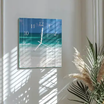 Glasuhr quadratisch Strand Meer