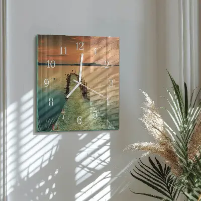 Wanduhr mit motiv quadratisch Netzwerk