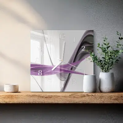 Glasuhr quadratisch Abstrakter Rauch