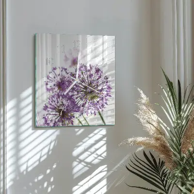 Moderne wanduhr quadratisch Blume