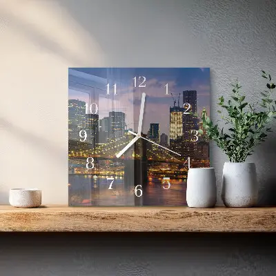 Quadratische wanduhr Horizontale Brücke