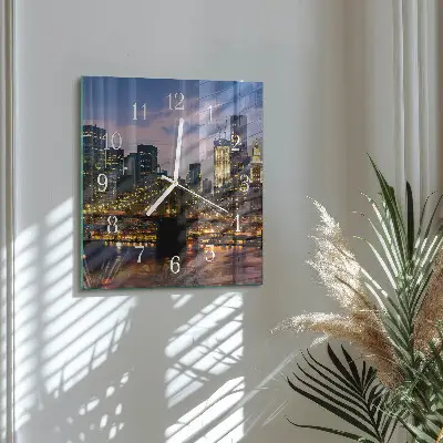 Quadratische wanduhr Horizontale Brücke