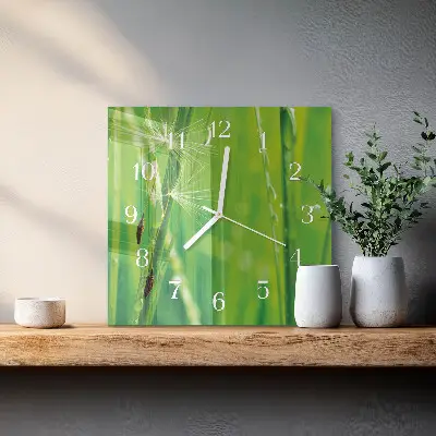 Wanduhr mit motiv quadratisch Gras