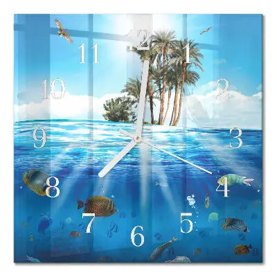 Wanduhr mit motiv quadratisch Fischinsel