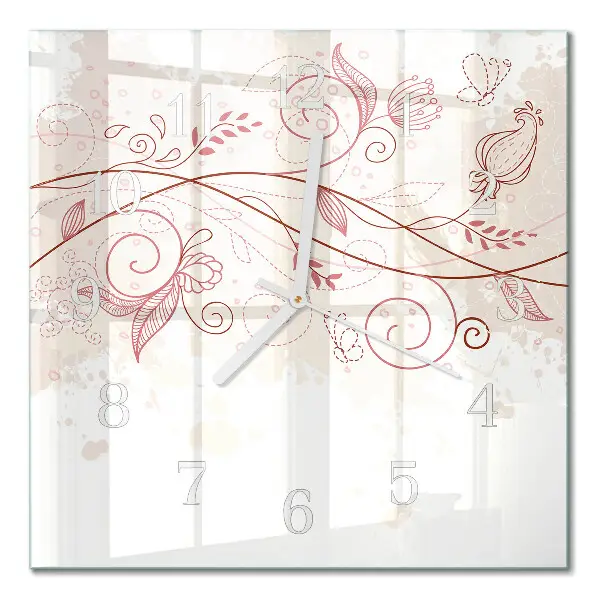 Moderne wanduhr quadratisch Floristische Kunst