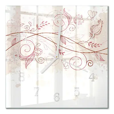 Moderne wanduhr quadratisch Floristische Kunst