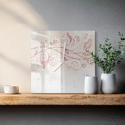Moderne wanduhr quadratisch Floristische Kunst