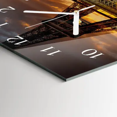 Quadratische wanduhr modern Eiffelturm Paris