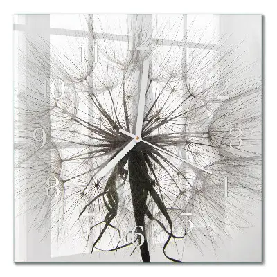 Quadratische wanduhr modern Löwenzahn