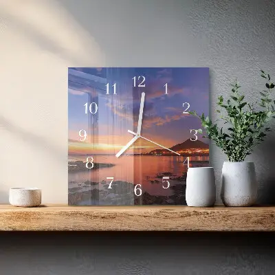 Quadratische wanduhr Sea Island