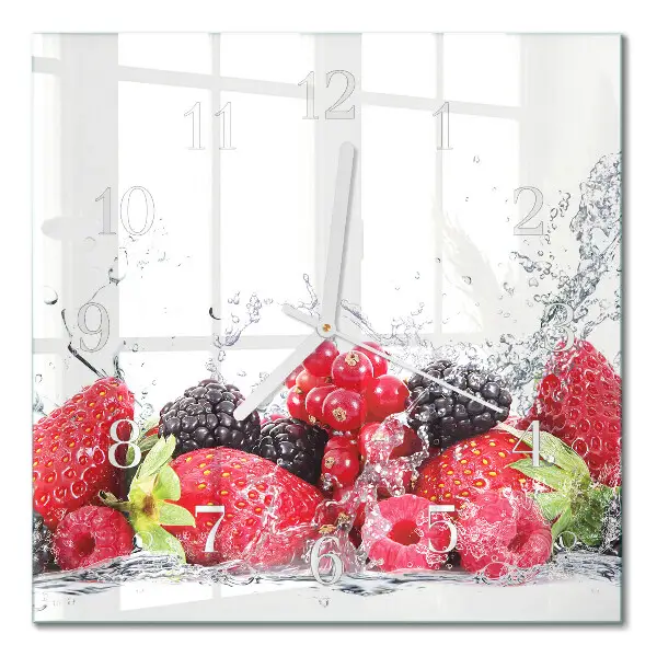 Glasuhr quadratisch Obst