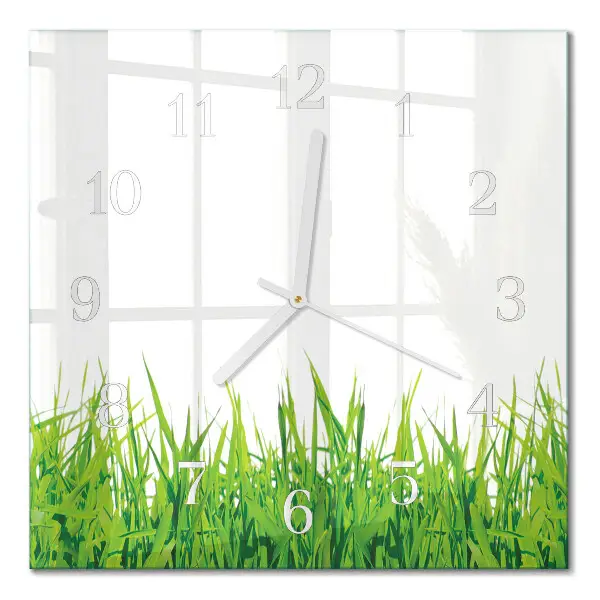 Wanduhr mit motiv quadratisch Gras