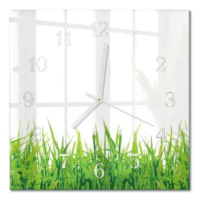 Wanduhr mit motiv quadratisch Gras