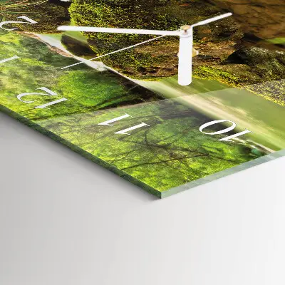 Quadratische wanduhr Flusslandschaft