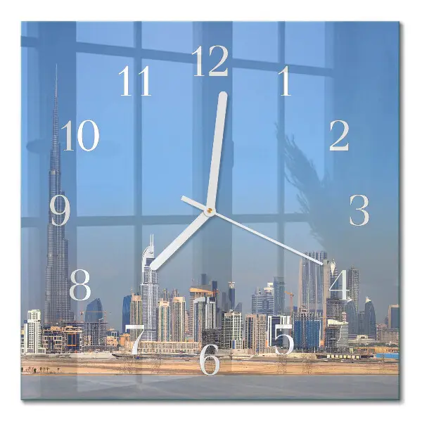 Quadratische wanduhr Dubai Horizon