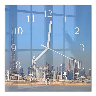 Quadratische wanduhr Dubai Horizon