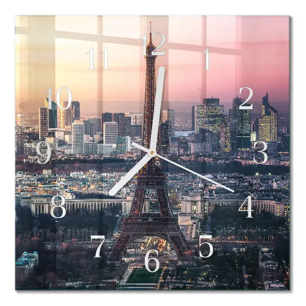 Moderne wanduhr quadratisch Eiffelturm Paris