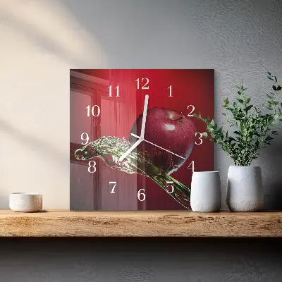 Moderne wanduhr quadratisch Apfel