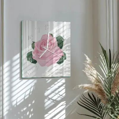 Quadratische wanduhr Rose