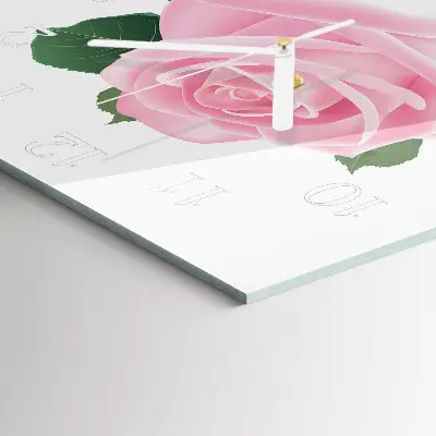 Quadratische wanduhr Rose