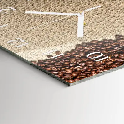 Quadratische wanduhr Kaffeebohnen