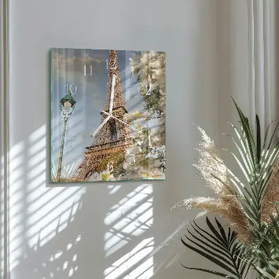 Moderne wanduhr quadratisch Eiffelturm Paris