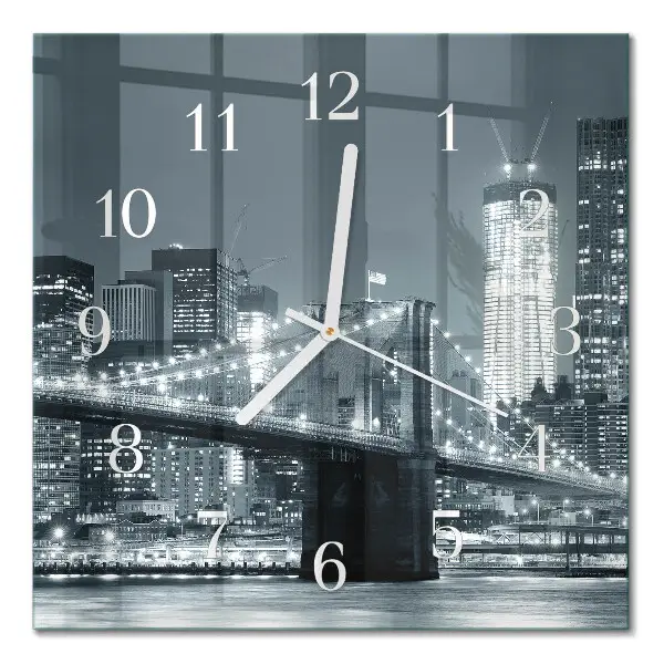 Moderne wanduhr quadratisch Horizontale Brücke