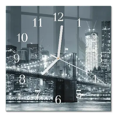 Moderne wanduhr quadratisch Horizontale Brücke