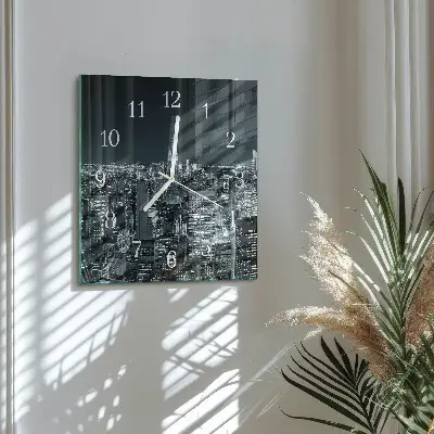 Quadratische wanduhr modern Nachthorizont