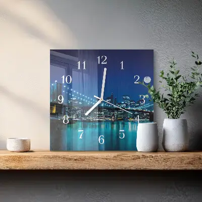 Quadratische wanduhr Nachthorizont