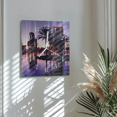 Glasuhr quadratisch Palmen in Florida