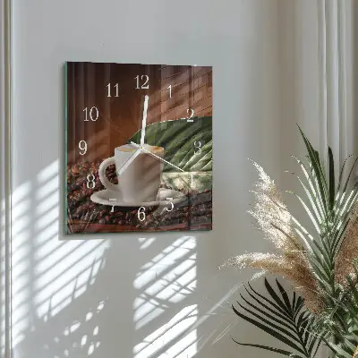 Moderne wanduhr quadratisch Eine Tasse Kaffee