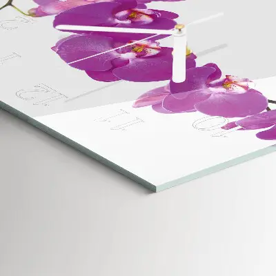 Quadratische wanduhr Orchidee