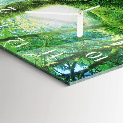 Moderne wanduhr quadratisch Waldmoos