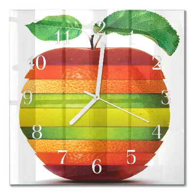 Wanduhr mit motiv quadratisch Apfel