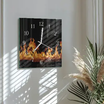 Moderne wanduhr quadratisch Feuer