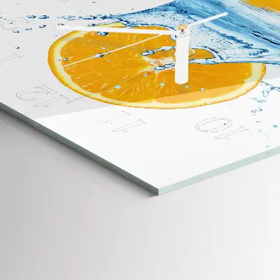 Quadratische wanduhr Orangenwasser