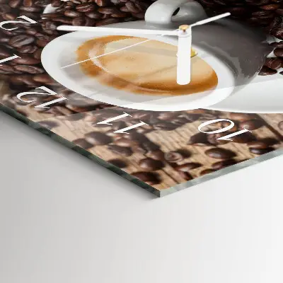 Quadratische wanduhr Eine Tasse Kaffee