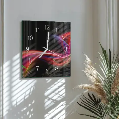 Glasuhr quadratisch Abstrakte Linien