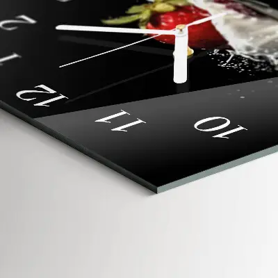 Quadratische wanduhr Erdbeere