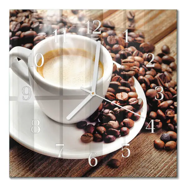 Glasuhr quadratisch Eine Tasse Kaffee