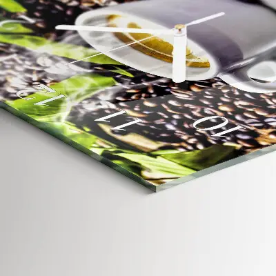 Quadratische wanduhr modern Eine Tasse Kaffee