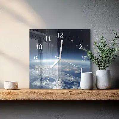 Moderne wanduhr quadratisch Das Universum der Erde