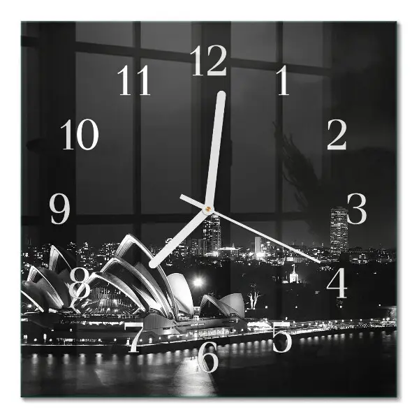Quadratische wanduhr modern Sydney Horizon