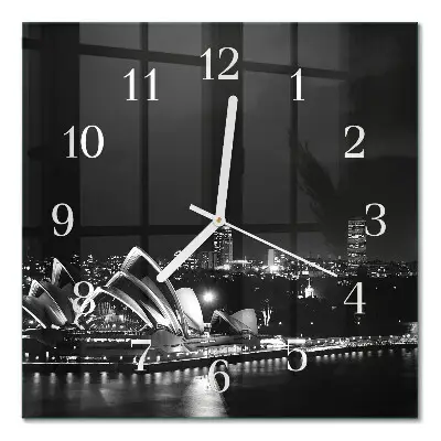 Quadratische wanduhr modern Sydney Horizon