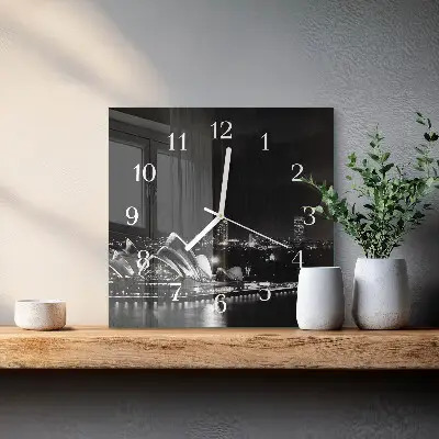 Quadratische wanduhr modern Sydney Horizon