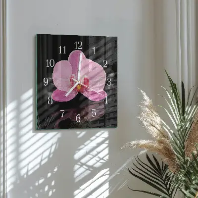 Wanduhr mit motiv quadratisch Orchidee