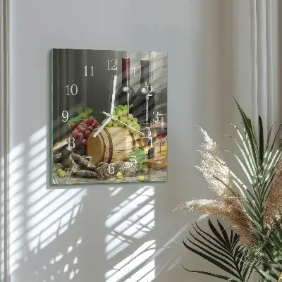 Moderne wanduhr quadratisch Trauben für Wein